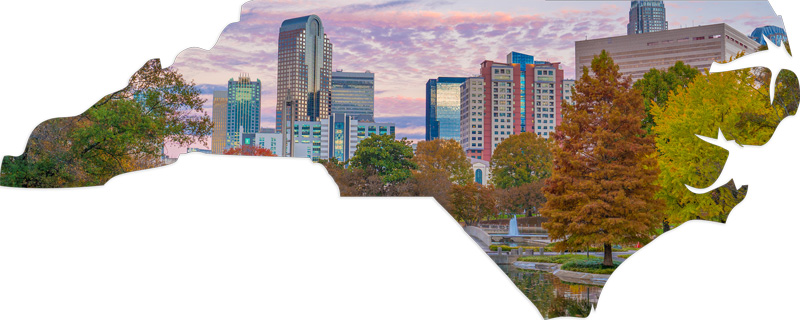 north carolina map with image